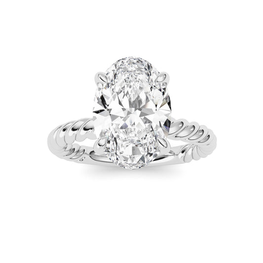 Oval Lab Grown Diamond (F/VS ) Ring in 14K Gold