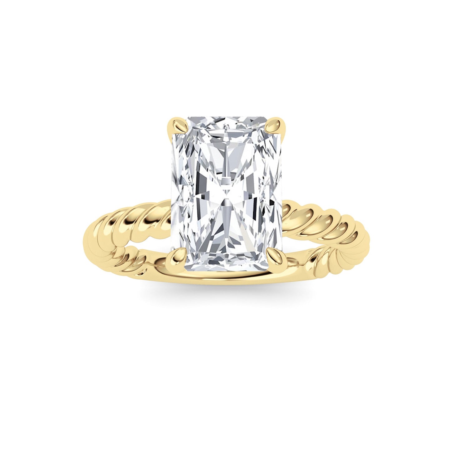 Radiant Lab Grown Diamond (F/VS ) Ring in 14K Gold