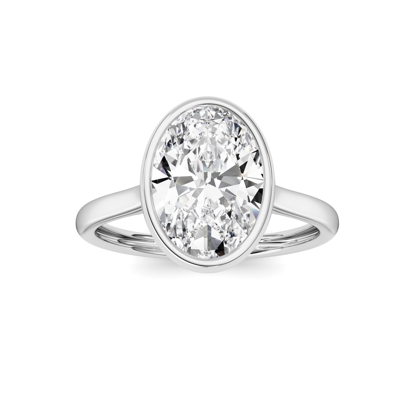 Oval Lab Grown Diamond (F/VS ) Ring in 14K Gold