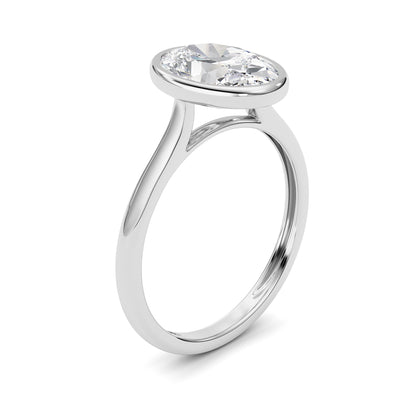 Oval Lab Grown Diamond (F/VS ) Ring in 14K Gold