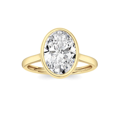 Oval Lab Grown Diamond (F/VS ) Solitaire Ring in 14K Gold