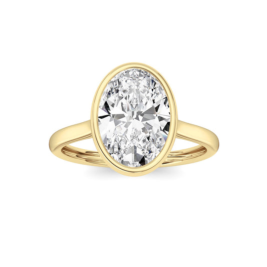 Oval Lab Grown Diamond (F/VS ) Solitaire Ring in 14K Gold