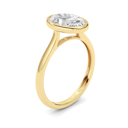 Oval Lab Grown Diamond (F/VS ) Solitaire Ring in 14K Gold