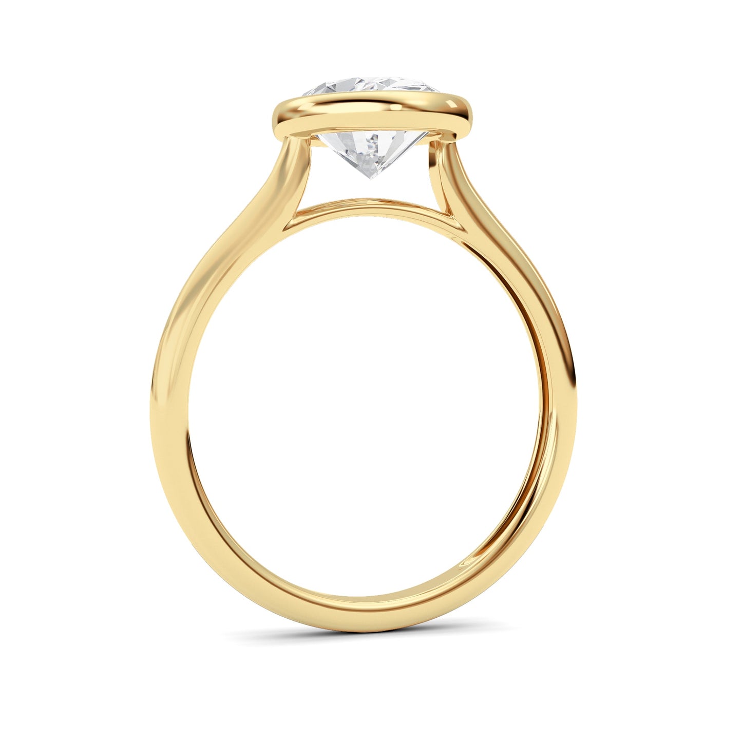 Oval Lab Grown Diamond (F/VS ) Solitaire Ring in 14K Gold