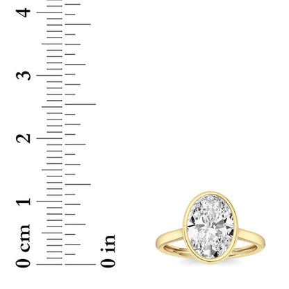 Oval Lab Grown Diamond (F/VS ) Solitaire Ring in 14K Gold