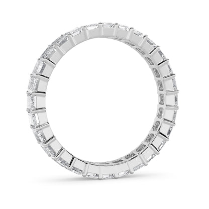 3.35Cttw Emerald Shaped Lab Grown Diamond Split Prong Eternity Ring in 14K Gold (F/VS)