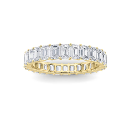 3.35Cttw Emerald Shaped Lab Grown Diamond Split Prong Eternity Ring in 14K Gold (F/VS)