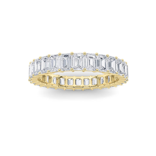 3.35Cttw Emerald Shaped Lab Grown Diamond Split Prong Eternity Ring in 14K Gold (F/VS)