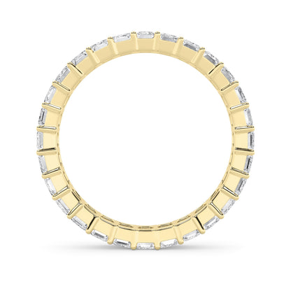 3.35Cttw Emerald Shaped Lab Grown Diamond Split Prong Eternity Ring in 14K Gold (F/VS)