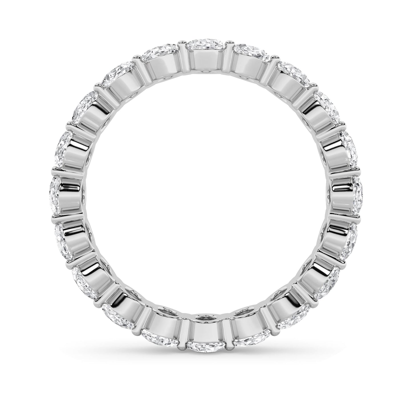 4Cttw Oval Shaped Lab Grown Diamond Split Prong Eternity Ring in 14K Gold (F/VS)