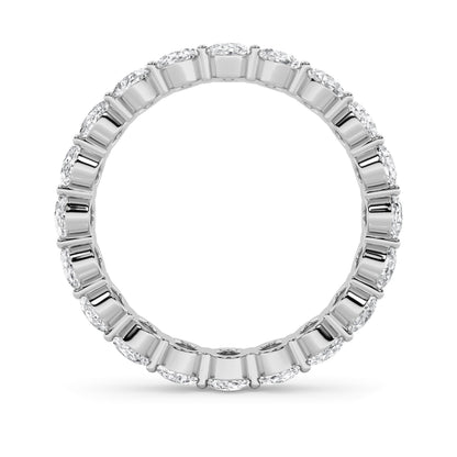 4Cttw Oval Shaped Lab Grown Diamond Split Prong Eternity Ring in 14K Gold (F/VS)