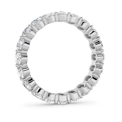 4Cttw Oval Shaped Lab Grown Diamond Split Prong Eternity Ring in 14K Gold (F/VS)