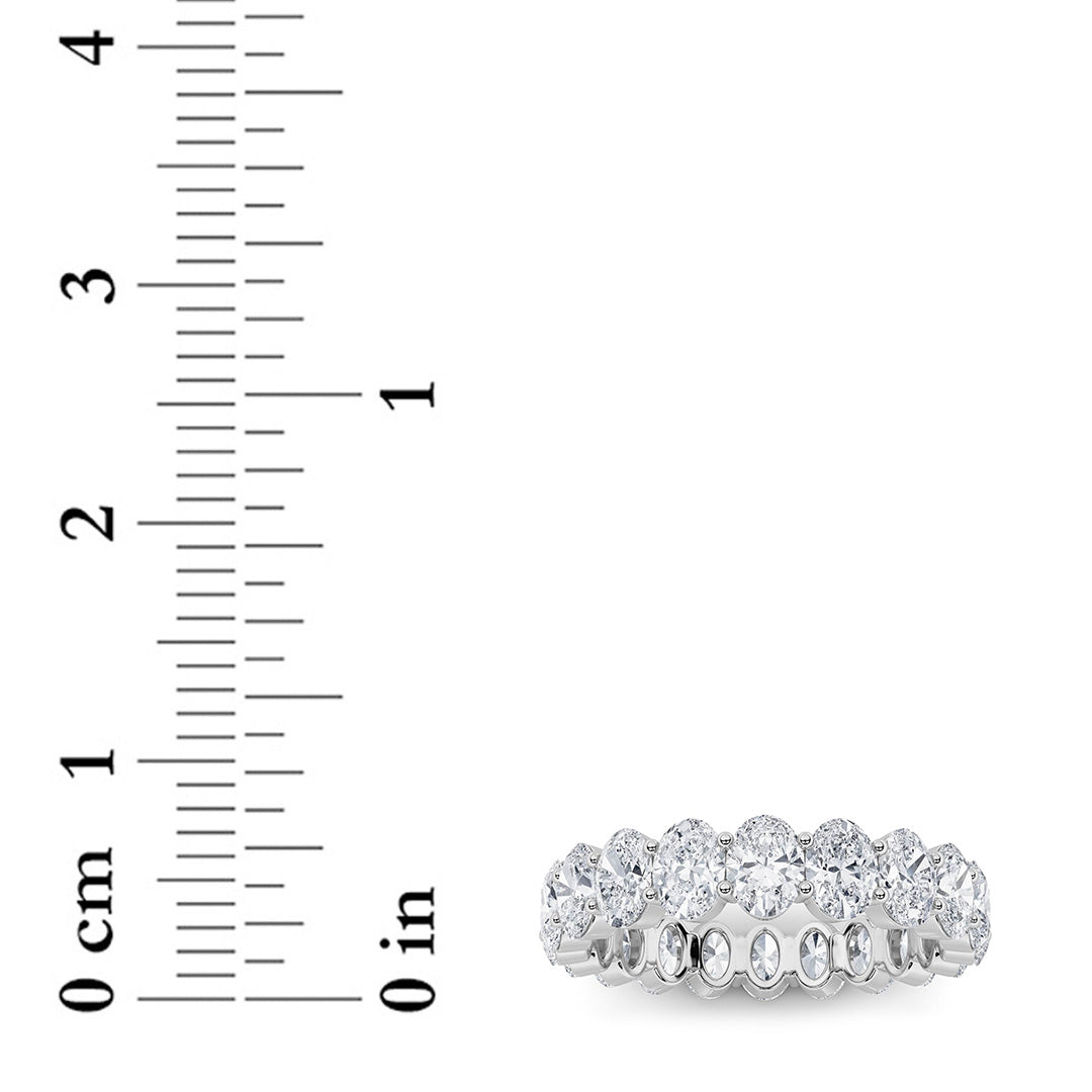 4Cttw Oval Shaped Lab Grown Diamond Split Prong Eternity Ring in 14K Gold (F/VS)
