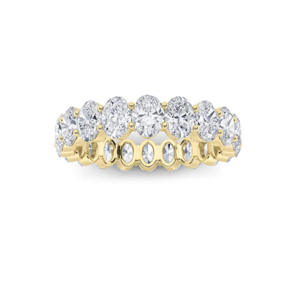 4Cttw Oval Shaped Lab Grown Diamond Split Prong Eternity Ring in 14K Gold (F/VS)