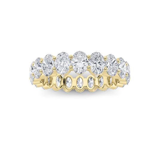 4Cttw Oval Shaped Lab Grown Diamond Split Prong Eternity Ring in 14K Gold (F/VS)