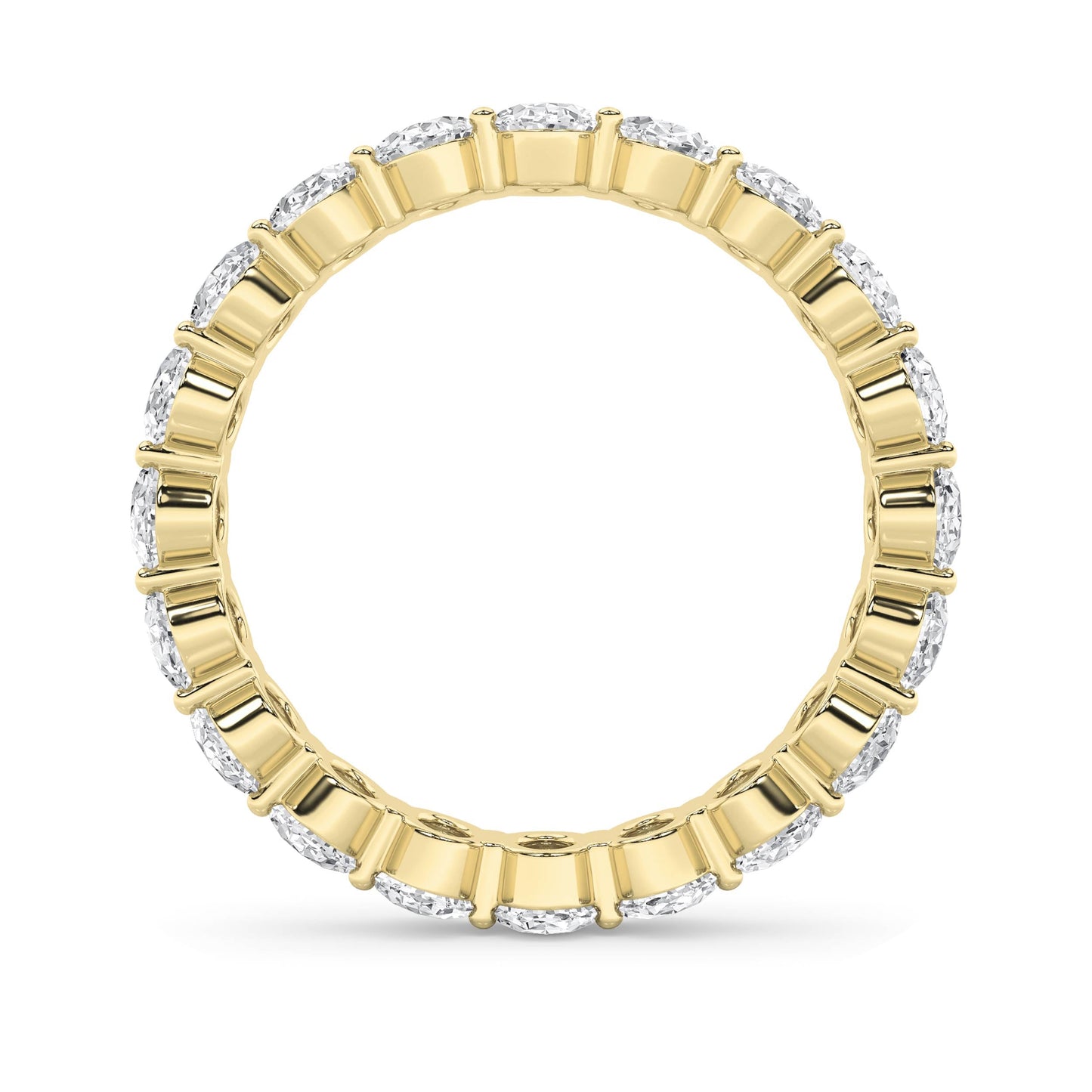 4Cttw Oval Shaped Lab Grown Diamond Split Prong Eternity Ring in 14K Gold (F/VS)