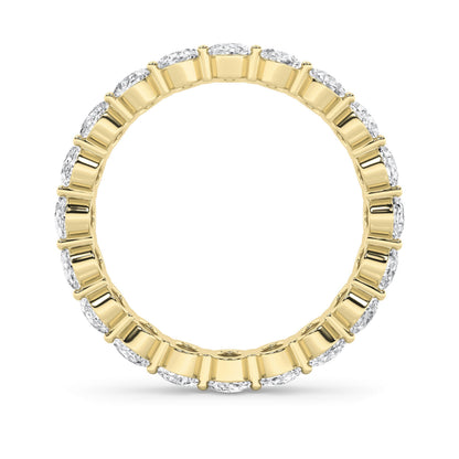 4Cttw Oval Shaped Lab Grown Diamond Split Prong Eternity Ring in 14K Gold (F/VS)