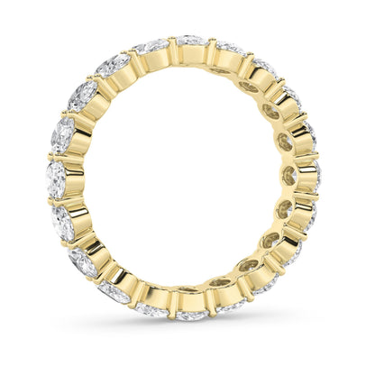 4Cttw Oval Shaped Lab Grown Diamond Split Prong Eternity Ring in 14K Gold (F/VS)