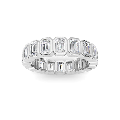 2.2Cttw Emerald Shaped Lab Grown Diamond (F/VS) Eternity Band Ring in 14K Gold