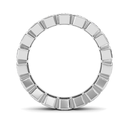 2.2Cttw Emerald Shaped Lab Grown Diamond (F/VS) Eternity Band Ring in 14K Gold