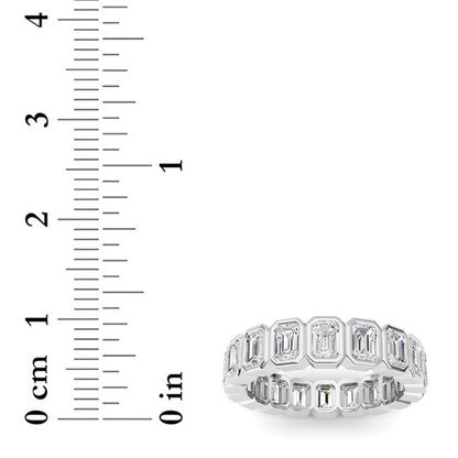 2.2Cttw Emerald Shaped Lab Grown Diamond (F/VS) Eternity Band Ring in 14K Gold