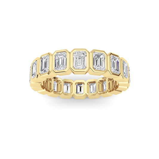 2.2Cttw Emerald Shaped Lab Grown Diamond (F/VS) Eternity Band Ring in 14K Gold