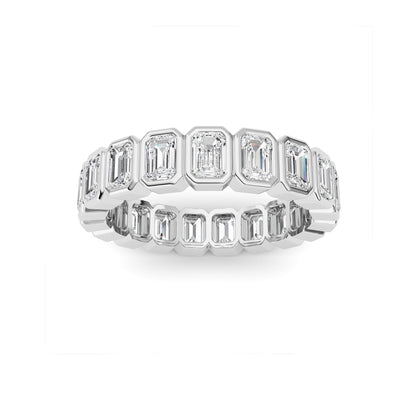 2.2Cttw Emerald Shaped Lab Grown Diamond (F/VS) Eternity Band Ring in 14K Gold