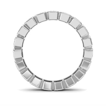 2.2Cttw Emerald Shaped Lab Grown Diamond (F/VS) Eternity Band Ring in 14K Gold