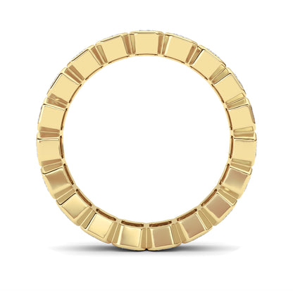 2.2Cttw Emerald Shaped Lab Grown Diamond (F/VS) Eternity Band Ring in 14K Gold