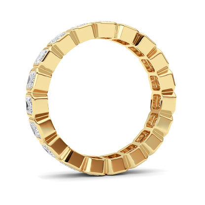 2.2Cttw Emerald Shaped Lab Grown Diamond (F/VS) Eternity Band Ring in 14K Gold