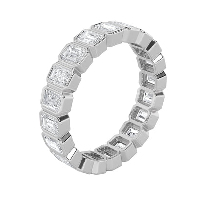 2.5Cttw Emerald Shaped Lab Grown Diamond (F/VS) Eternity Band Ring in 14K Gold