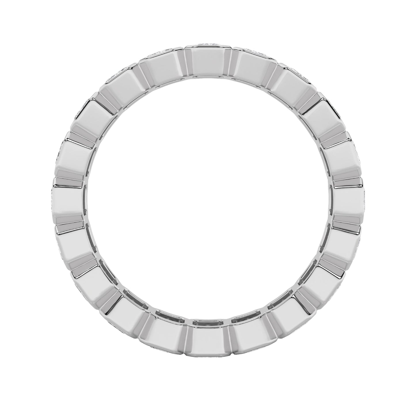 2.5Cttw Emerald Shaped Lab Grown Diamond (F/VS) Eternity Band Ring in 14K Gold