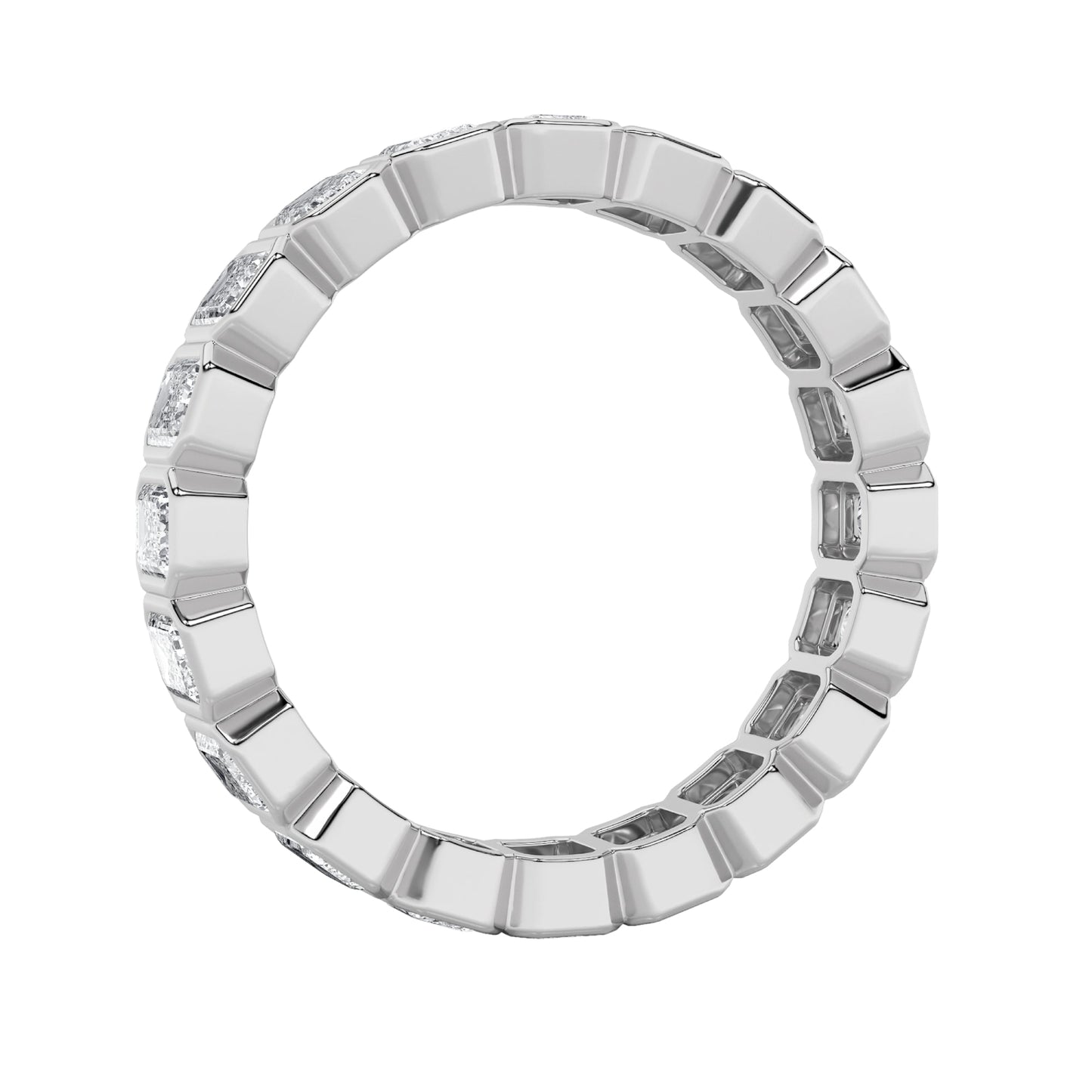 2.5Cttw Emerald Shaped Lab Grown Diamond (F/VS) Eternity Band Ring in 14K Gold