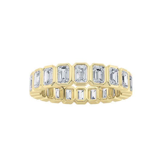 2.5Cttw Emerald Shaped Lab Grown Diamond (F/VS) Eternity Band Ring in 14K Gold