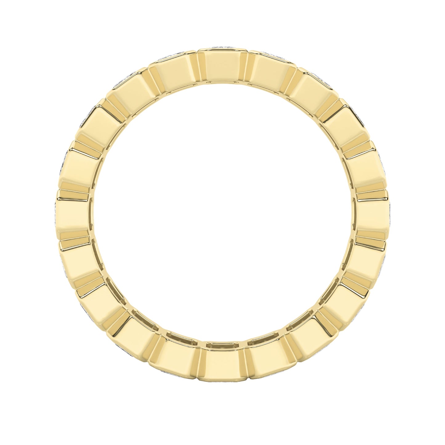 2.5Cttw Emerald Shaped Lab Grown Diamond (F/VS) Eternity Band Ring in 14K Gold