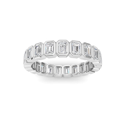 2.6Cttw Emerald Shaped Lab Grown Diamond (F/VS) Eternity Band Ring in 14K Gold