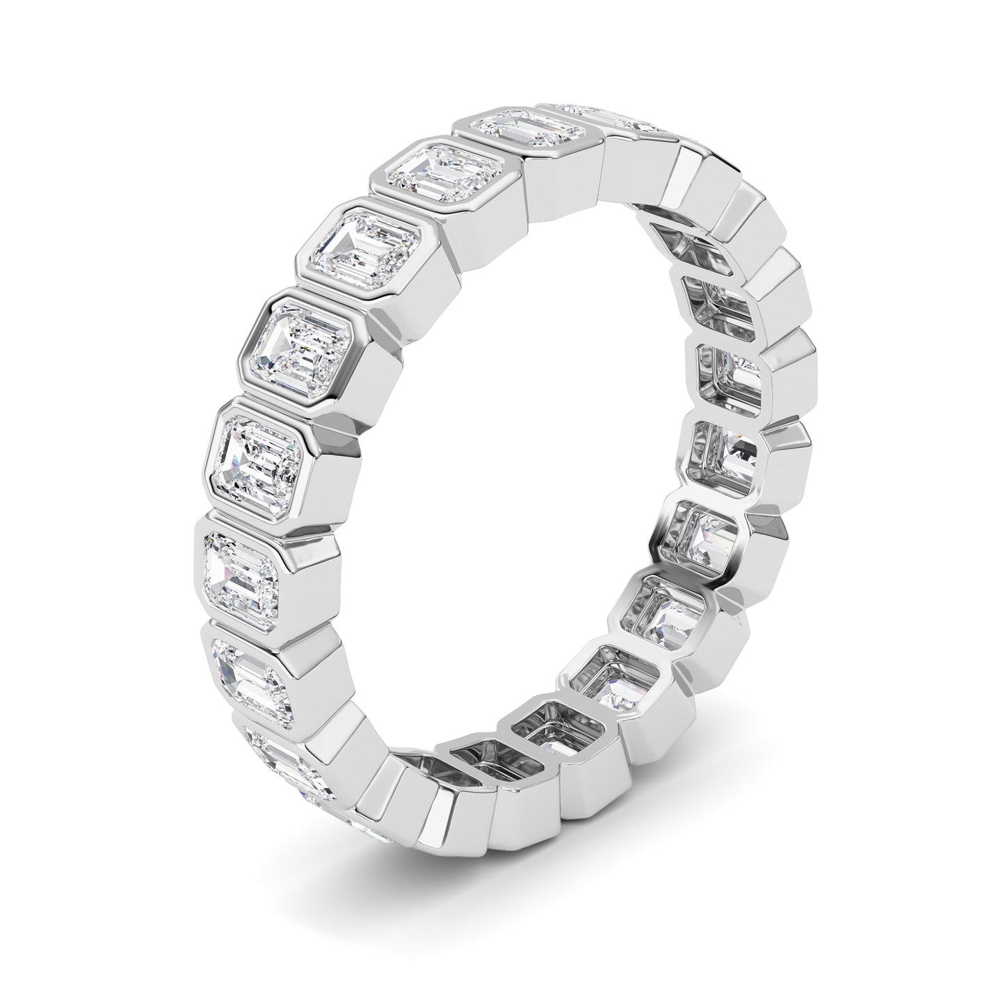 2.6Cttw Emerald Shaped Lab Grown Diamond (F/VS) Eternity Band Ring in 14K Gold