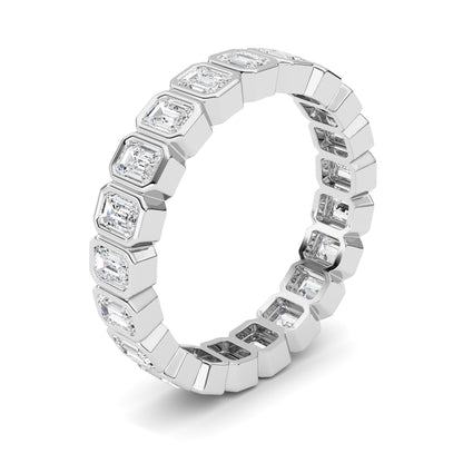 2.6Cttw Emerald Shaped Lab Grown Diamond (F/VS) Eternity Band Ring in 14K Gold