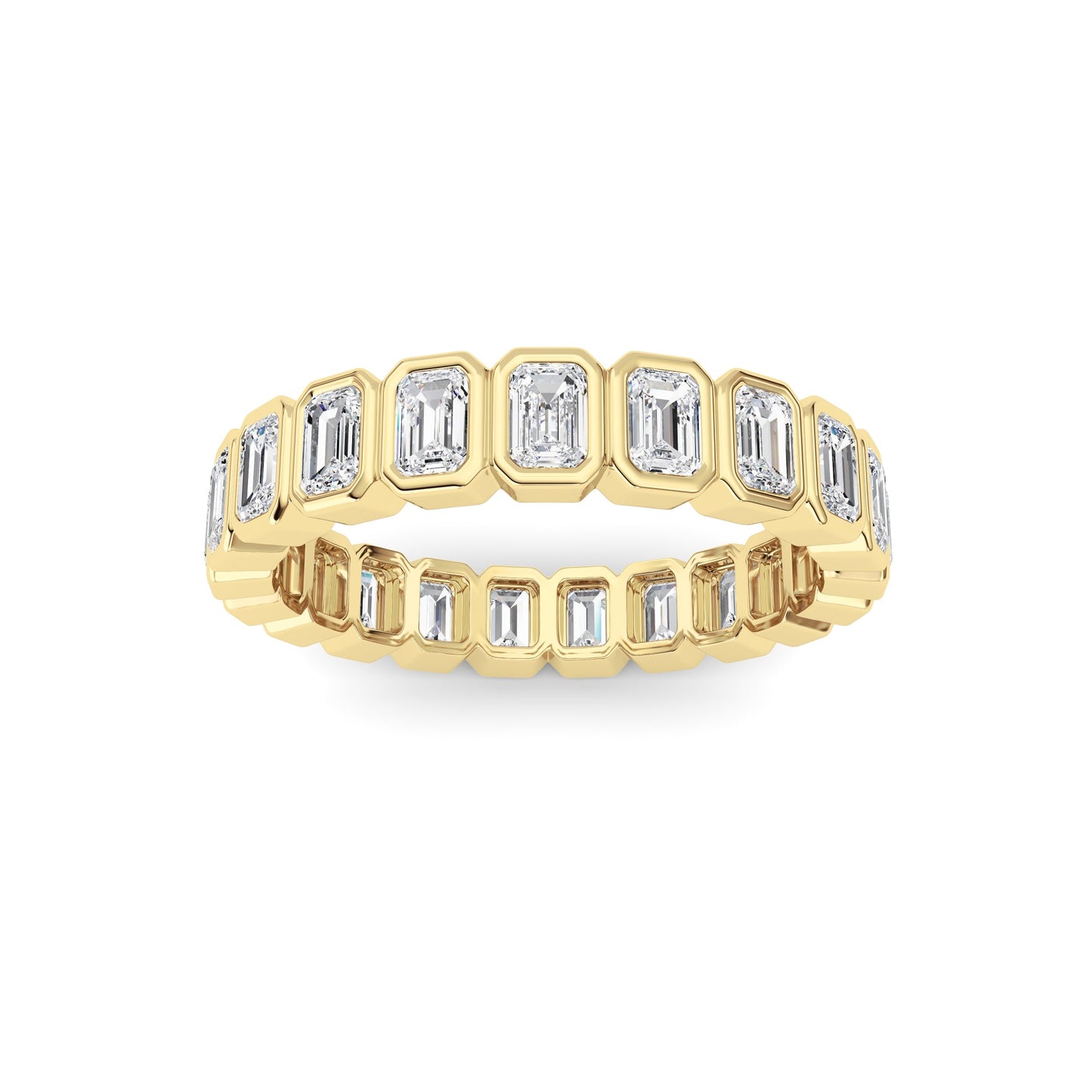 2.6Cttw Emerald Shaped Lab Grown Diamond (F/VS) Eternity Band Ring in 14K Gold