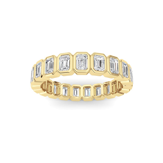 2.6Cttw Emerald Shaped Lab Grown Diamond (F/VS) Eternity Band Ring in 14K Gold