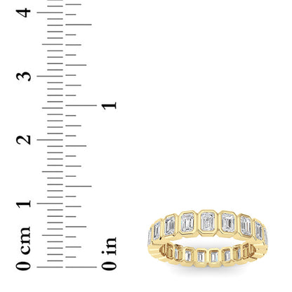 2.6Cttw Emerald Shaped Lab Grown Diamond (F/VS) Eternity Band Ring in 14K Gold