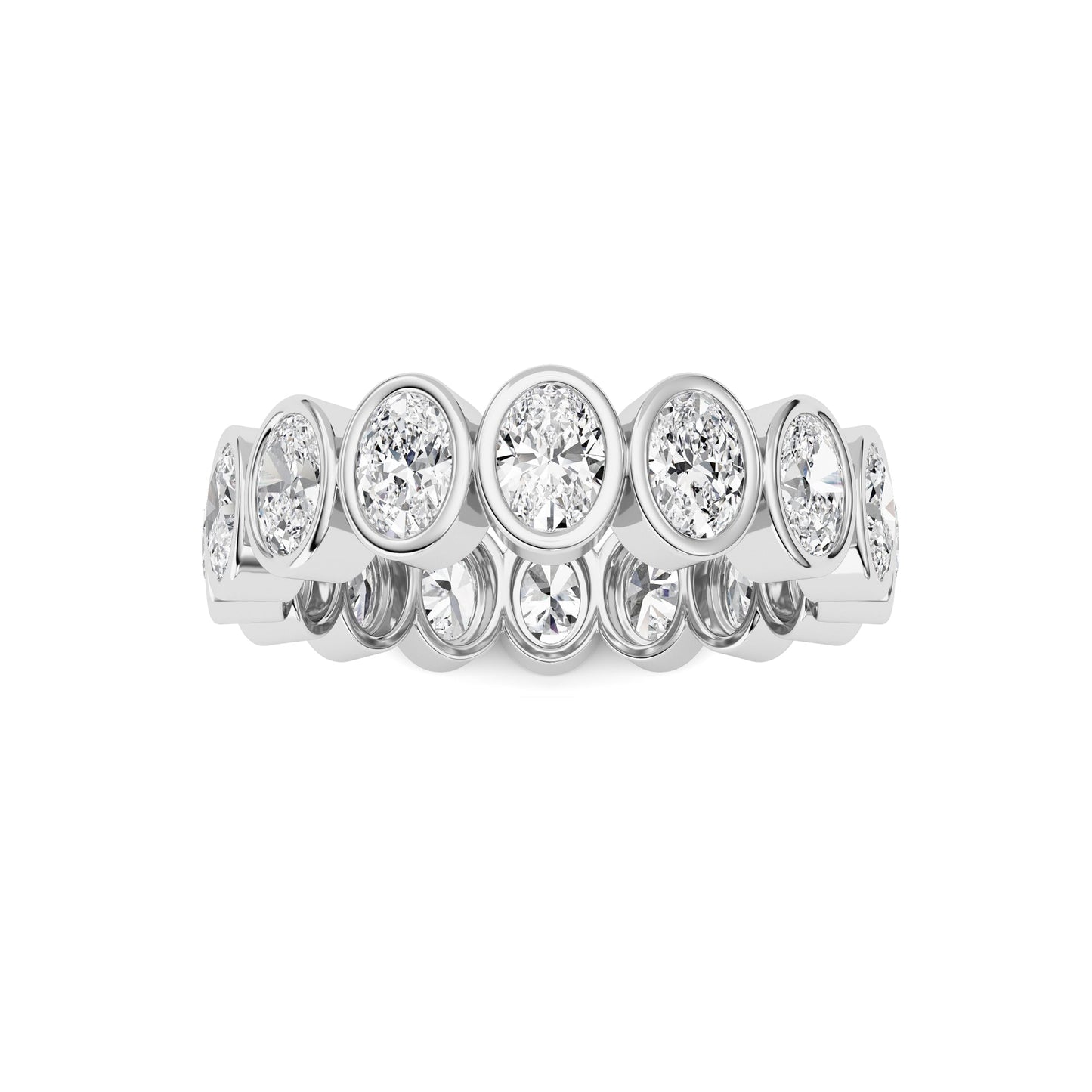 2Cttw Oval Shaped Lab Grown Diamond (F/VS) Eternity Band Ring in 14K Gold