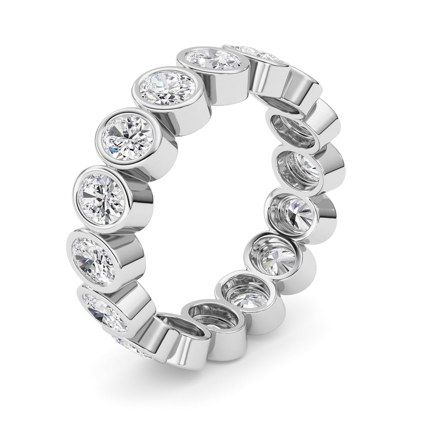 2Cttw Oval Shaped Lab Grown Diamond (F/VS) Eternity Band Ring in 14K Gold