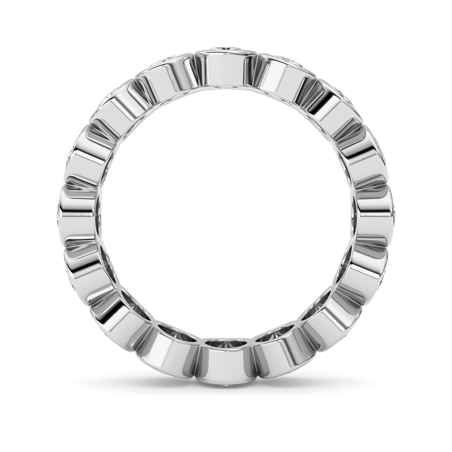 2Cttw Oval Shaped Lab Grown Diamond (F/VS) Eternity Band Ring in 14K Gold
