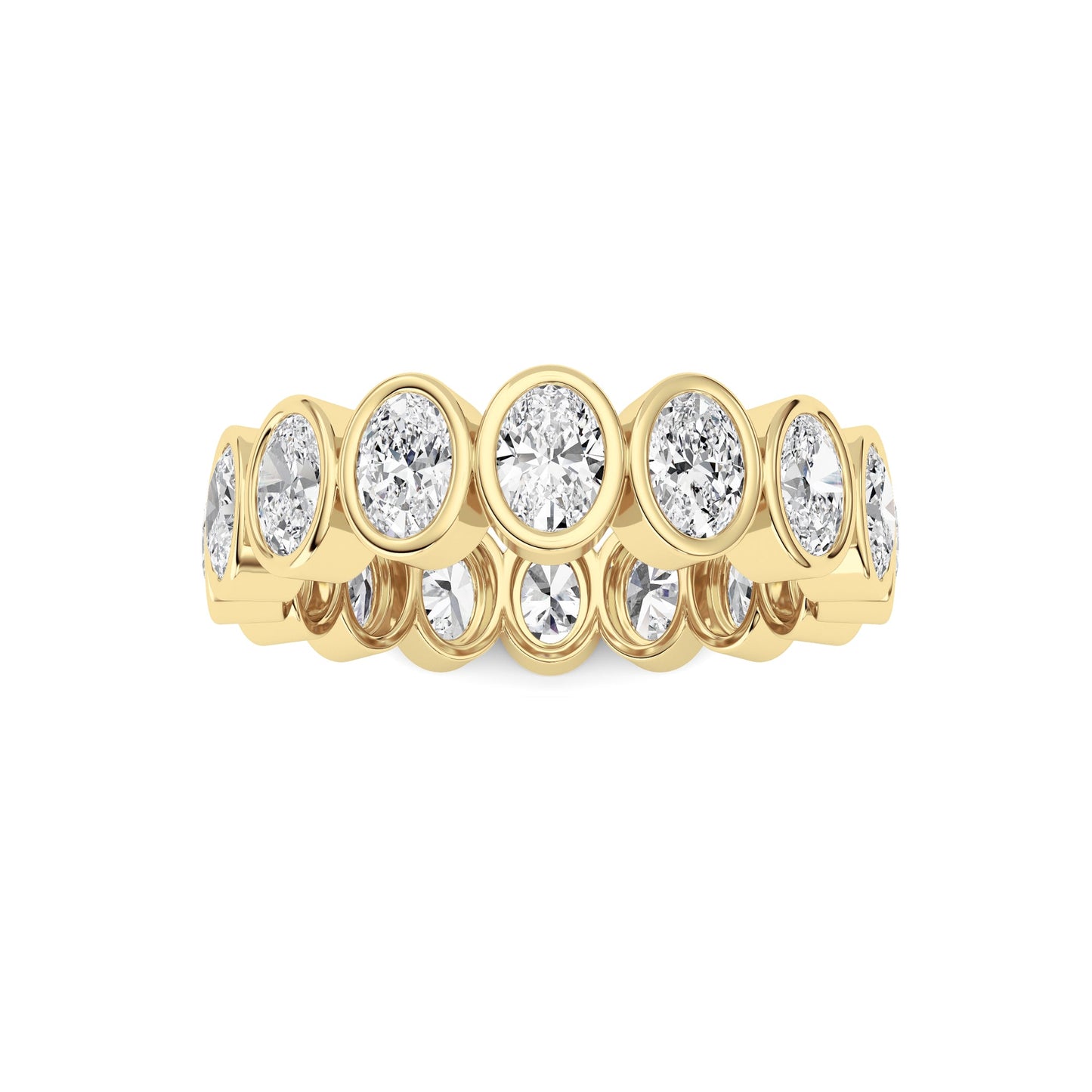 2Cttw Oval Shaped Lab Grown Diamond (F/VS) Eternity Band Ring in 14K Gold