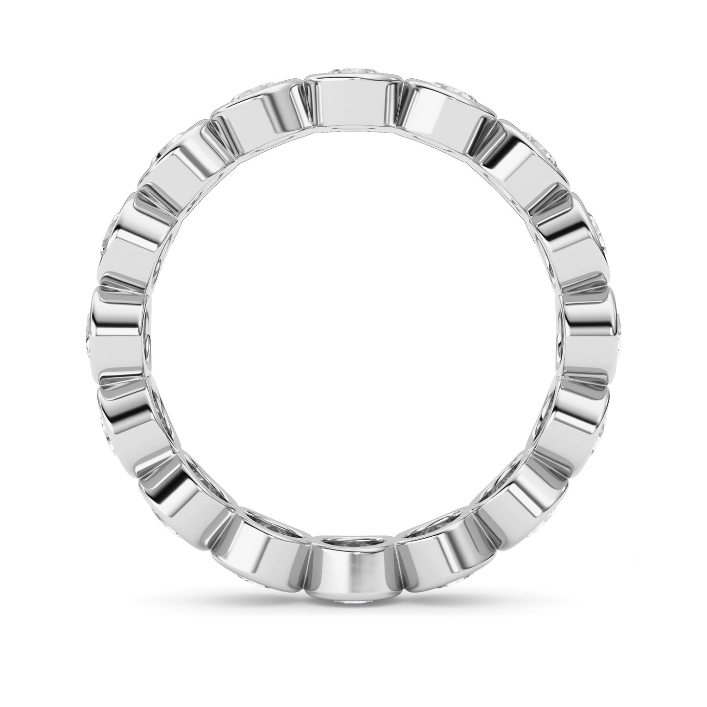 2Cttw Round Shaped Lab Grown Diamond (F/VS) Eternity Band Ring in 14K Gold