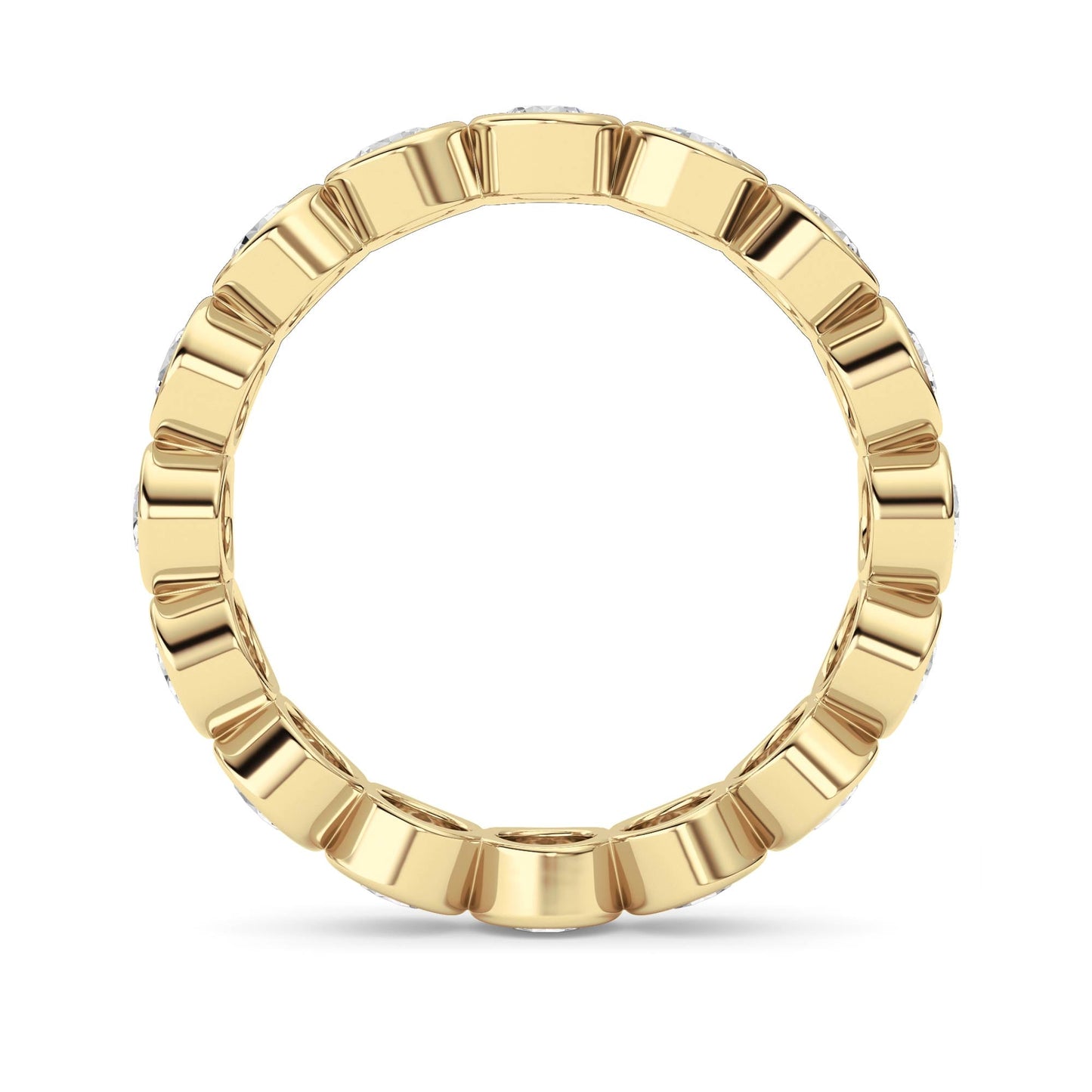 2Cttw Round Shaped Lab Grown Diamond (F/VS) Eternity Band Ring in 14K Gold