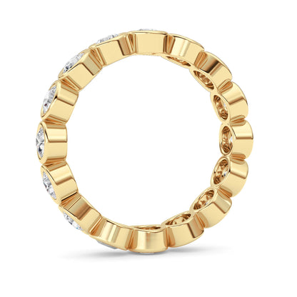 2Cttw Round Shaped Lab Grown Diamond (F/VS) Eternity Band Ring in 14K Gold