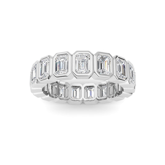 2.5Cttw Emerald Shaped Lab Grown Diamond (F/VS) Eternity Band Ring in 14K Gold