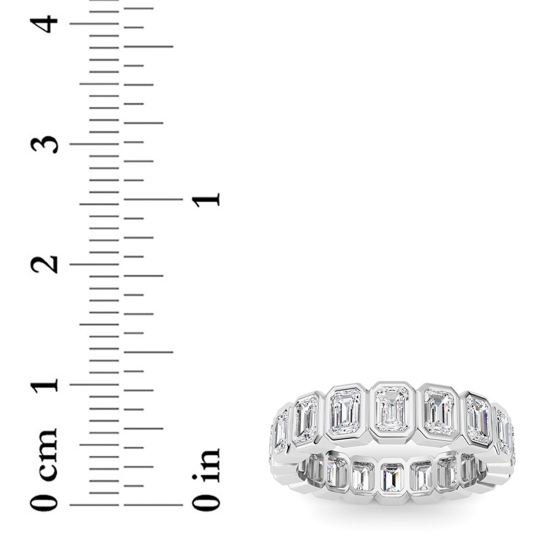 2.75Cttw Emerald Shaped Lab Grown Diamond (F/VS) Eternity Band Ring in 14K Gold